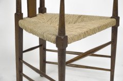 E G Punnett, attributed. For William Birch Set of Four Glasgow School Oak & Rush Chairs - Thumbnail 13
