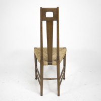 E G Punnett, attributed. For William Birch Set of Four Glasgow School Oak & Rush Chairs - Thumbnail 19