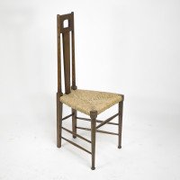 E G Punnett, attributed. For William Birch Set of Four Glasgow School Oak & Rush Chairs - Thumbnail 23