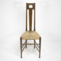 E G Punnett, attributed. For William Birch Set of Four Glasgow School Oak & Rush Chairs - Thumbnail 24
