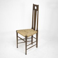 E G Punnett, attributed. For William Birch Set of Four Glasgow School Oak & Rush Chairs - Thumbnail 25