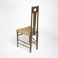 E G Punnett, attributed. For William Birch Set of Four Glasgow School Oak & Rush Chairs - Thumbnail 27