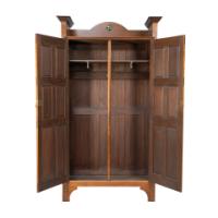 Shapland & Petter. An Arts & Crafts Oak Hall Cupboard with a Ruskin Circular Jewel - Thumbnail 11