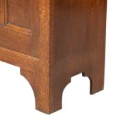 Shapland & Petter. An Arts & Crafts Oak Hall Cupboard with a Ruskin Circular Jewel - Thumbnail 13