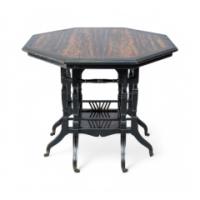 Lambs of Manchester. A Good Aesthetic Movement Ebonized Walnut Octagonal Eight-leg Centre Table - Thumbnail 4
