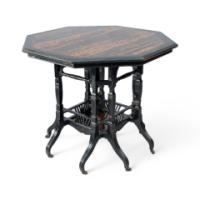 Lambs of Manchester. A Good Aesthetic Movement Ebonized Walnut Octagonal Eight-leg Centre Table - Thumbnail 3