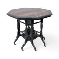 Lambs of Manchester. A Good Aesthetic Movement Ebonized Walnut Octagonal Eight-leg Centre Table - Thumbnail 5