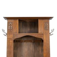 Shapland & Petter, Style of M. H. Baillie Scott, an Arts & Crafts Oak Hall Cupboard - Thumbnail 9