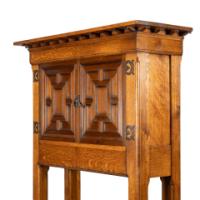 English Arts & Crafts, Craftsman-Made Court Cupboard with Blacksmith Handle - Thumbnail 10