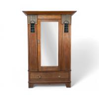 Maple & Co., An English Arts & Crafts Oak Wardrobe with Decorative Copper Details - Thumbnail 1