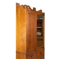 Liberty & Co., attributed. Arts & Crafts Oak Double Wardrobe with Stylized Cut-Outs - Thumbnail 10