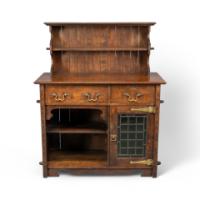 A Good Quality Arts & Crafts Small Oak Sideboard/dresser - Thumbnail 1