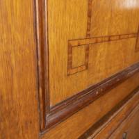 Morris & Co., attributed. An Arts & Crafts Oak Treble Linen Press, Metalwork by Rathbone - Thumbnail 14