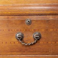 Morris & Co., attributed. An Arts & Crafts Oak Treble Linen Press, Metalwork by Rathbone - Thumbnail 17