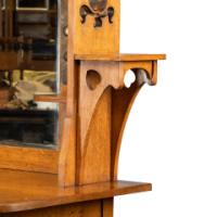 Shapland & Petter. Arts & Crafts Oak Sideboard with Castellated Top & an Upper Display - Thumbnail 15