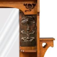 Shapland & Petter. Arts & Crafts Oak Sideboard with Castellated Top & an Upper Display - Thumbnail 9