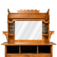 Shapland & Petter. Arts & Crafts Oak Sideboard with Castellated Top & an Upper Display - Thumbnail 7