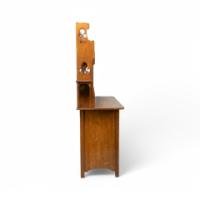 Shapland & Petter. Arts & Crafts Oak Sideboard with Castellated Top & an Upper Display - Thumbnail 4