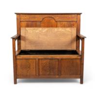 A Simple Arts & Crafts Oak Hall Seat - Thumbnail 4