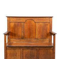 A Simple Arts & Crafts Oak Hall Seat - Thumbnail 7