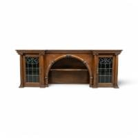 John Ednie for Wylie & Lochhead. An Arts & Crafts Glasgow School Wall Cabinet or for Above a Fire Surround