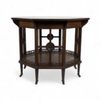Gillow and Co., attributed. In the Style of H. W. Batley – Aesthetic Movement Mahogany Octagonal Centre Table