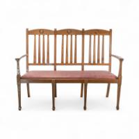 Shapland & Petter, Set of Ten Arts & Crafts Oak Dining Chairs with Matching Settee - Thumbnail 5