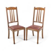 Shapland & Petter, Set of Ten Arts & Crafts Oak Dining Chairs with Matching Settee - Thumbnail 14