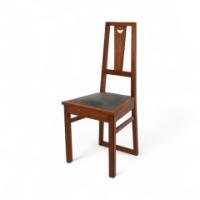 E. A. Taylor. A Set of Five Arts & Crafts Oak Side Chairs with Heart Cut-outs - Thumbnail 3