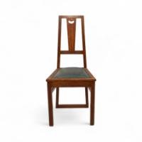 E. A. Taylor. A Set of Five Arts & Crafts Oak Side Chairs with Heart Cut-outs - Thumbnail 4