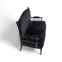 Collinson & Lock. An Anglo-Japanese Mahogany Settee with Carved & Scrolled Arms - Thumbnail 5