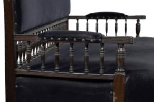 Collinson & Lock. An Anglo-Japanese Mahogany Settee with Carved & Scrolled Arms - Thumbnail 8