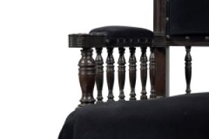 Collinson & Lock. An Anglo-Japanese Mahogany Settee with Carved & Scrolled Arms - Thumbnail 10