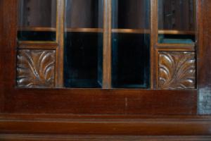 Secessionist Mahogany Display Cabinet, Carved Decoration & Bevelled Glass Doors - Thumbnail 9