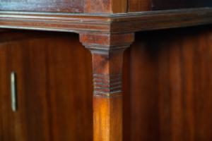 Secessionist Mahogany Display Cabinet, Carved Decoration & Bevelled Glass Doors - Thumbnail 11