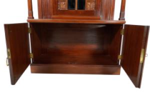 Secessionist Mahogany Display Cabinet, Carved Decoration & Bevelled Glass Doors - Thumbnail 18
