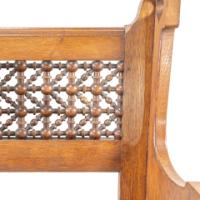 Liberty & Co., An Arts & Crafts Oak Settle with Mashrabiya Turnings to the Back - Thumbnail 10