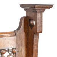 Liberty & Co., An Arts & Crafts Oak Settle with Mashrabiya Turnings to the Back - Thumbnail 11