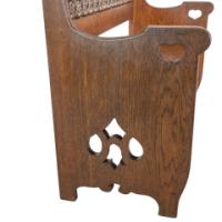 Liberty & Co., An Arts & Crafts Oak Settle with Mashrabiya Turnings to the Back - Thumbnail 12