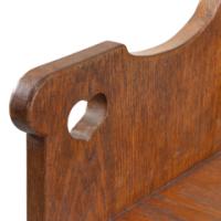 Liberty & Co., An Arts & Crafts Oak Settle with Mashrabiya Turnings to the Back - Thumbnail 16