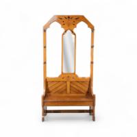 Dr. C. Dresser Style Of, Aesthetic Movement Oak Hallstand with Floral Decoration