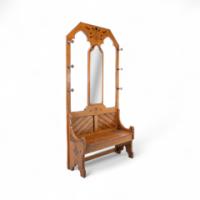 Dr. C. Dresser Style Of, Aesthetic Movement Oak Hallstand with Floral Decoration - Thumbnail 2