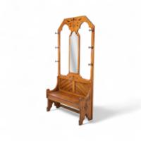 Dr. C. Dresser Style Of, Aesthetic Movement Oak Hallstand with Floral Decoration - Thumbnail 5