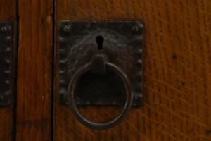 George Montague Ellwood Arts & Crafts Oak Sideboard & 8 Matching Dining Chairs - Thumbnail 8