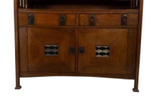 George Montague Ellwood Arts & Crafts Oak Sideboard & 8 Matching Dining Chairs - Thumbnail 11