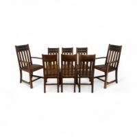 George Montague Ellwood Arts & Crafts Oak Sideboard & 8 Matching Dining Chairs - Thumbnail 18