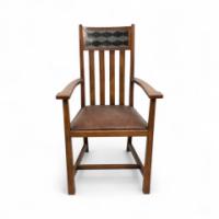 George Montague Ellwood Arts & Crafts Oak Sideboard & 8 Matching Dining Chairs - Thumbnail 33