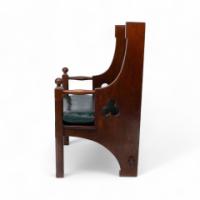 Liberty & Co. – Arts and Crafts Oak Armchair with Leather Cushion - Thumbnail 3