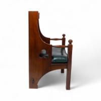 Liberty & Co. – Arts and Crafts Oak Armchair with Leather Cushion - Thumbnail 5