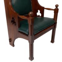 Liberty & Co. – Arts and Crafts Oak Armchair with Leather Cushion - Thumbnail 9